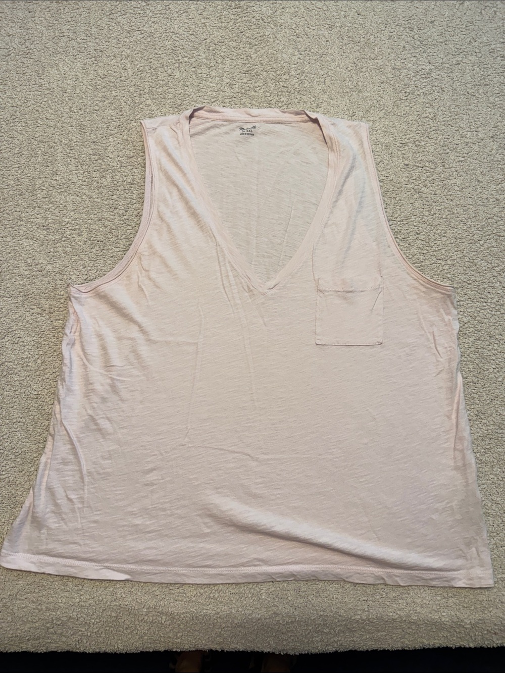 Madewell Pale Pink V-Neck Sleeveless Tank everyday pocket xxl women’s